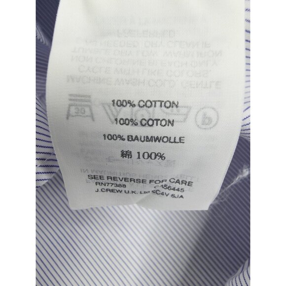 J. Crew Ludlow Size Small Mens White Blue Stripe Spread Collar Long Sleeve Shirt - Picture 7 of 10